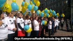 Співробітники агентства «Укрінформ» провели акцію на підтримку Романа Сущенка, який вже рік перебуває в російському СІЗО