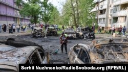 Руйнування в Оболонському районі Києва після атаки РФ, 4 травня 2025 року