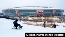 Стадіон «Донбас Арена» в окупованому Росією Донецьку ще до масштабного російського вторгнення до України, 27 січня 2022 року
