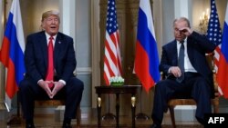 Фото від 16 липня 2018 року. Президент США Дональд Трамп і очільник Росії Володимир Путін на зустрічі у Гельсінкі, Фінляндія