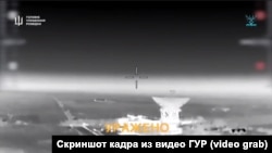 Поражение радиотелескопа РТ-70 под Евпаторией, скриншот кадра из видео ГУР