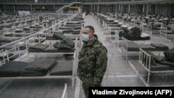 Территория Белградской ярмарки для размещения людей, страдающих легкими симптомами (COVID-19)